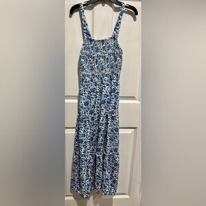 SHEIN Blue and White Patterned maxi Dress